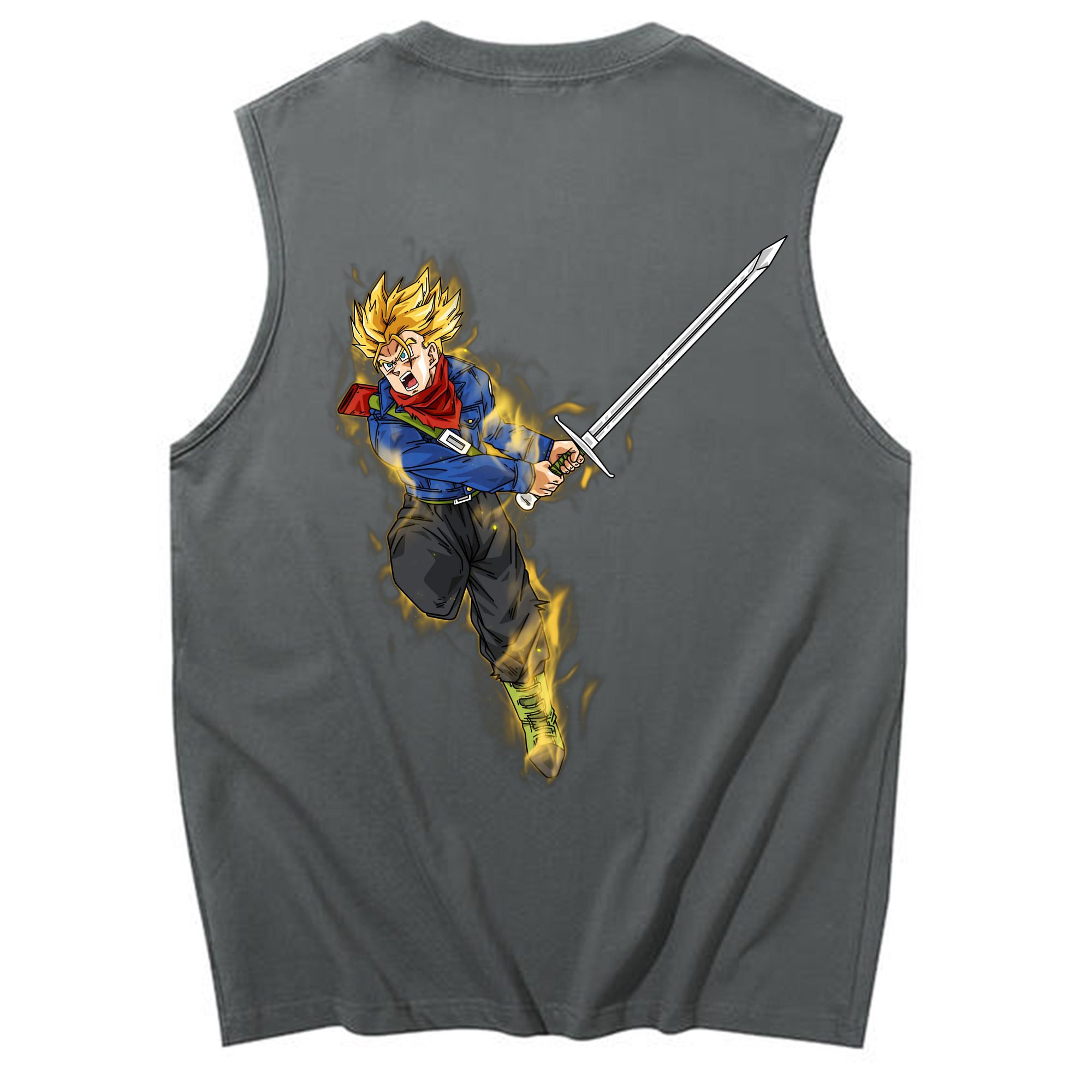 （画像用） ドラゴンボール トランクス（Torankusu）DRAGON BALL Trunks コットン100％タンクトップ（背面プリント）